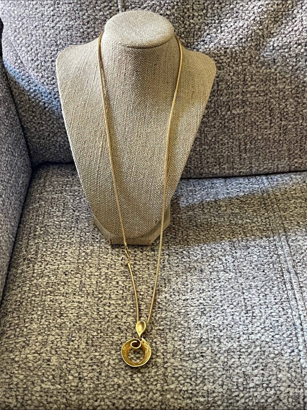 Anastasia Gold Spiral Drop Pendant Necklace - Picture 3 of 7